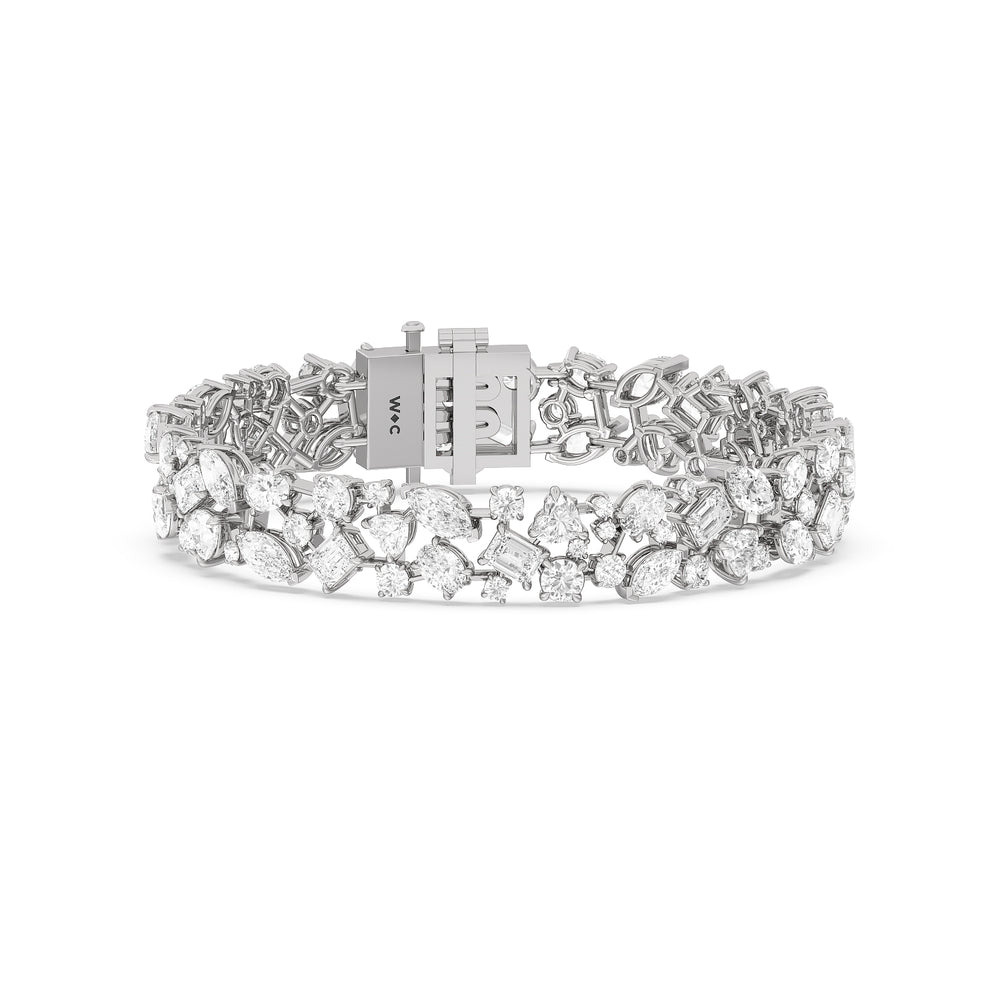 Constellation Bracelet with 18 1/2 Cut Diamond in 14KT Platinum view 2
