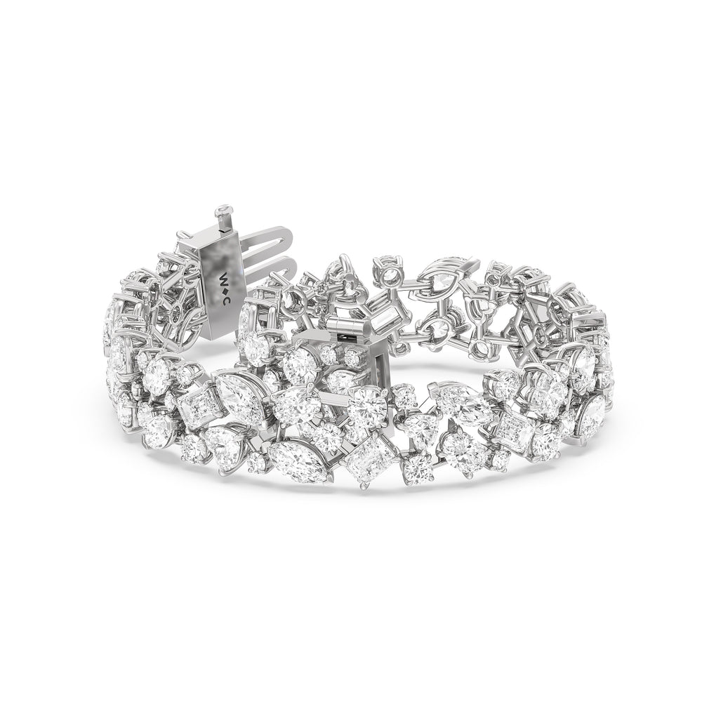 Constellation Bracelet with 18 1/2 Cut Diamond in 14KT Platinum view 1

