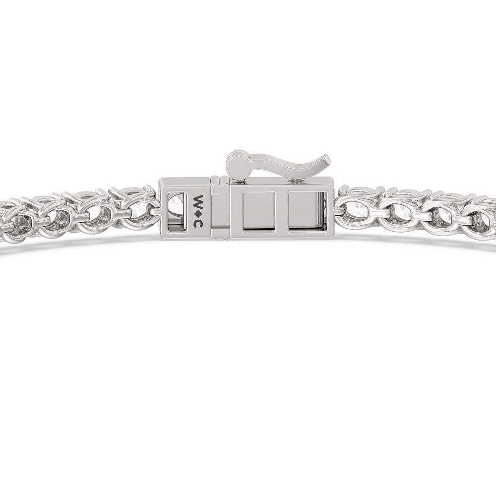 East-West Oval Tennis Bracelet with 5 Cut Diamond in 14KT White Gold view 6
