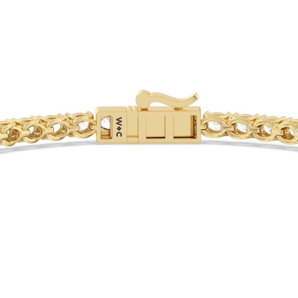 East-West Oval Tennis Bracelet with 5 Cut Diamond in 14KT Yellow Gold view 6
