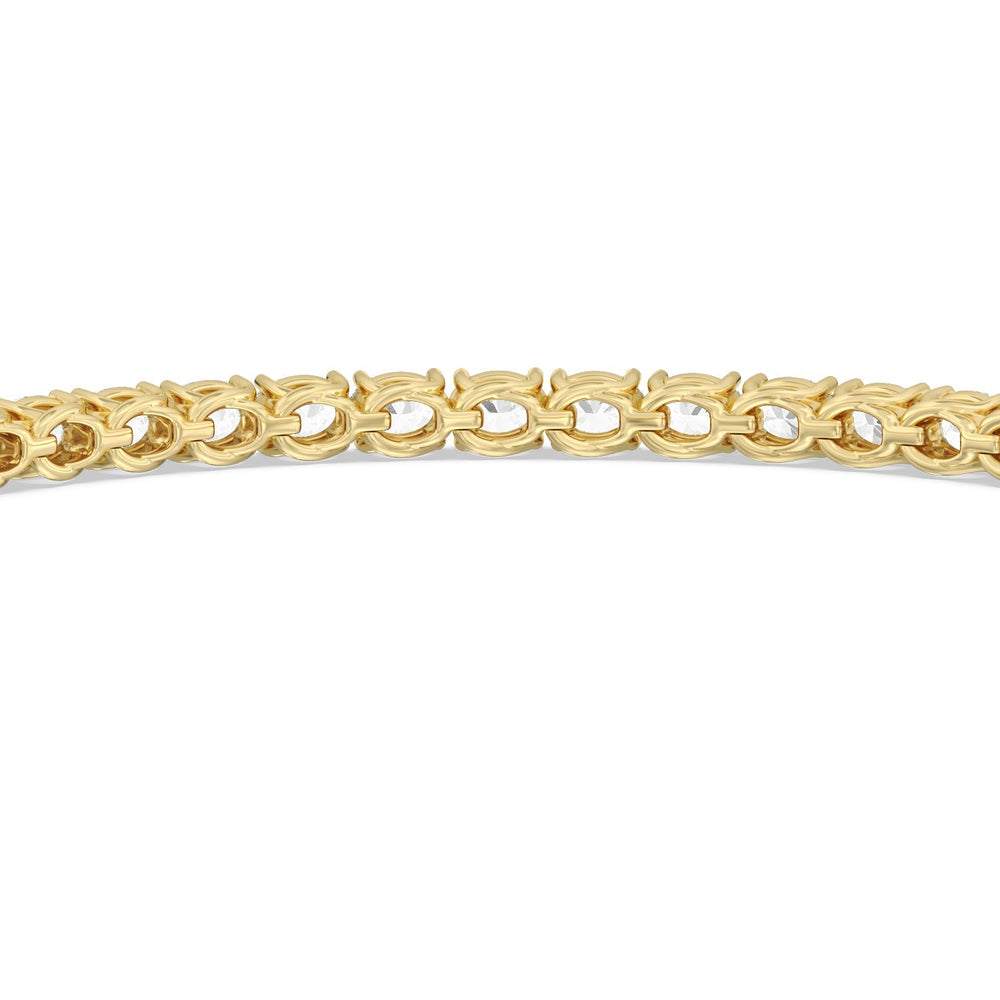 East-West Oval Tennis Bracelet with 5 Cut Diamond in 14KT Yellow Gold view 7
