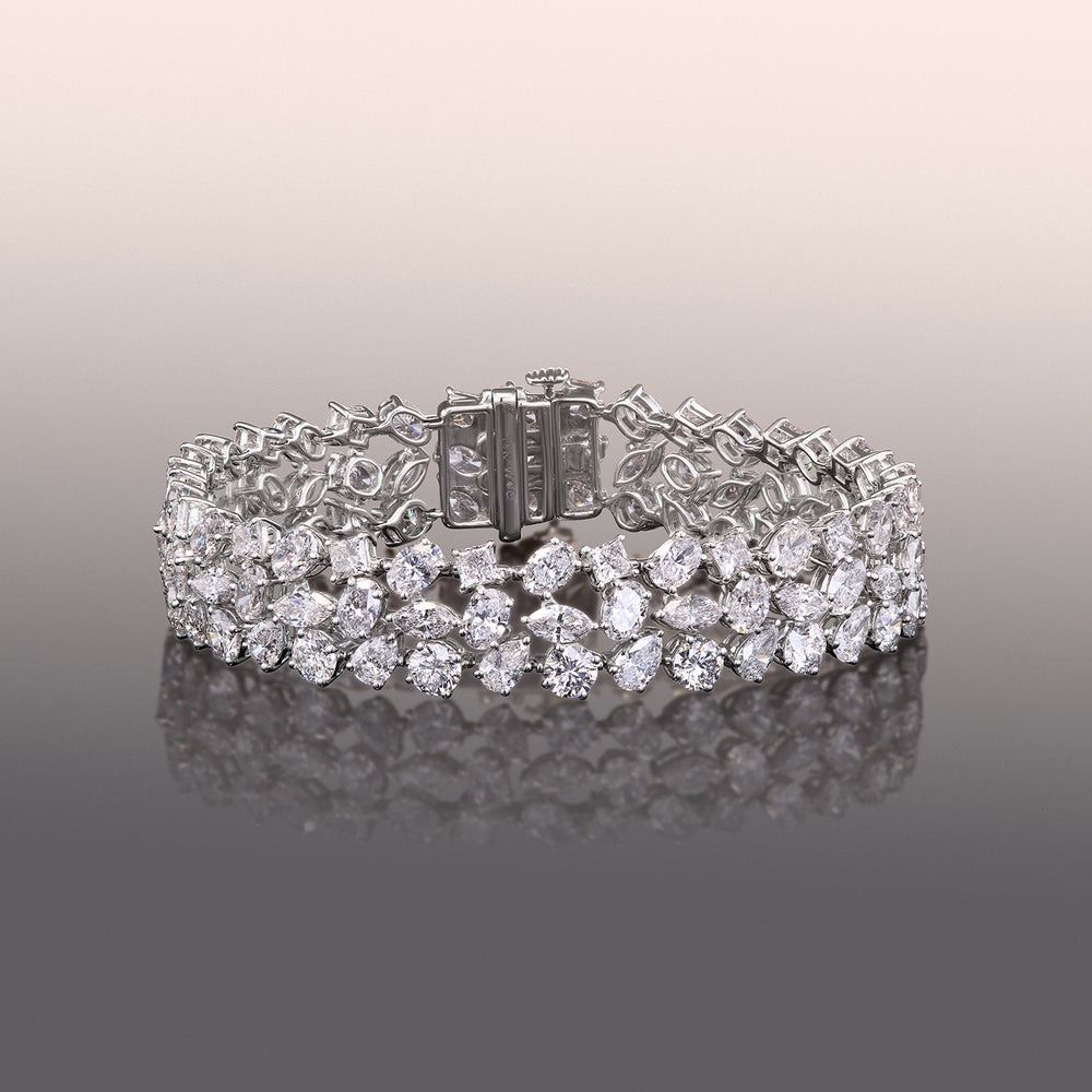The Rossetti Bracelet with Lab Cut Diamond in 14KT White Gold view 1

