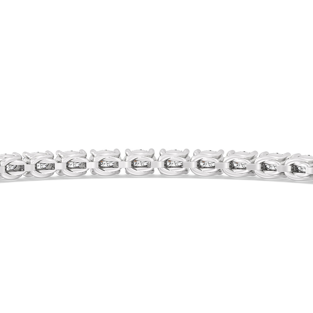 East-West Oval Tennis Bracelet with 2 9/10 Cut Diamond in 14KT White Gold view 8
