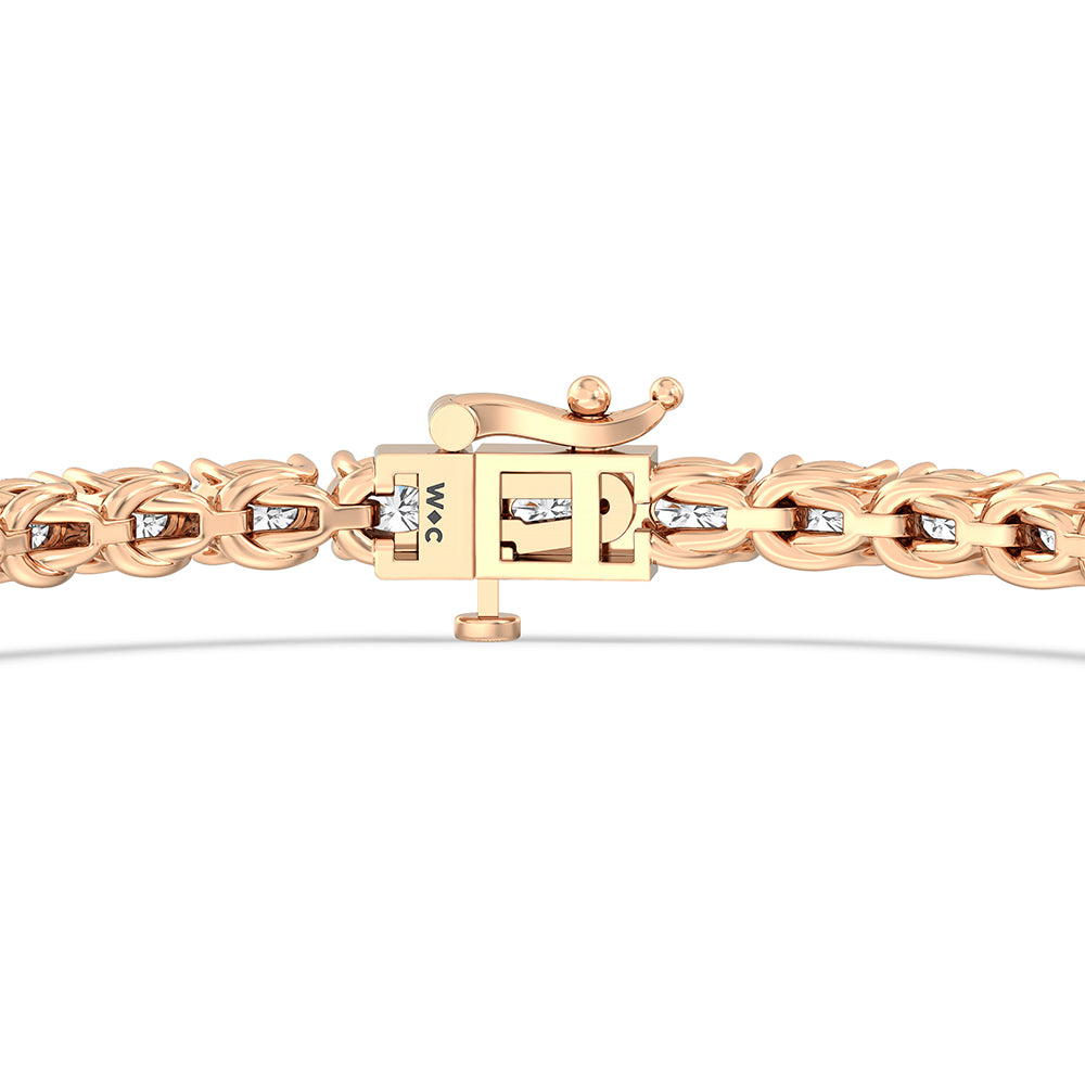 East-West Oval Tennis Bracelet with 7 Cut Diamond in 14KT Rose Gold view 8

