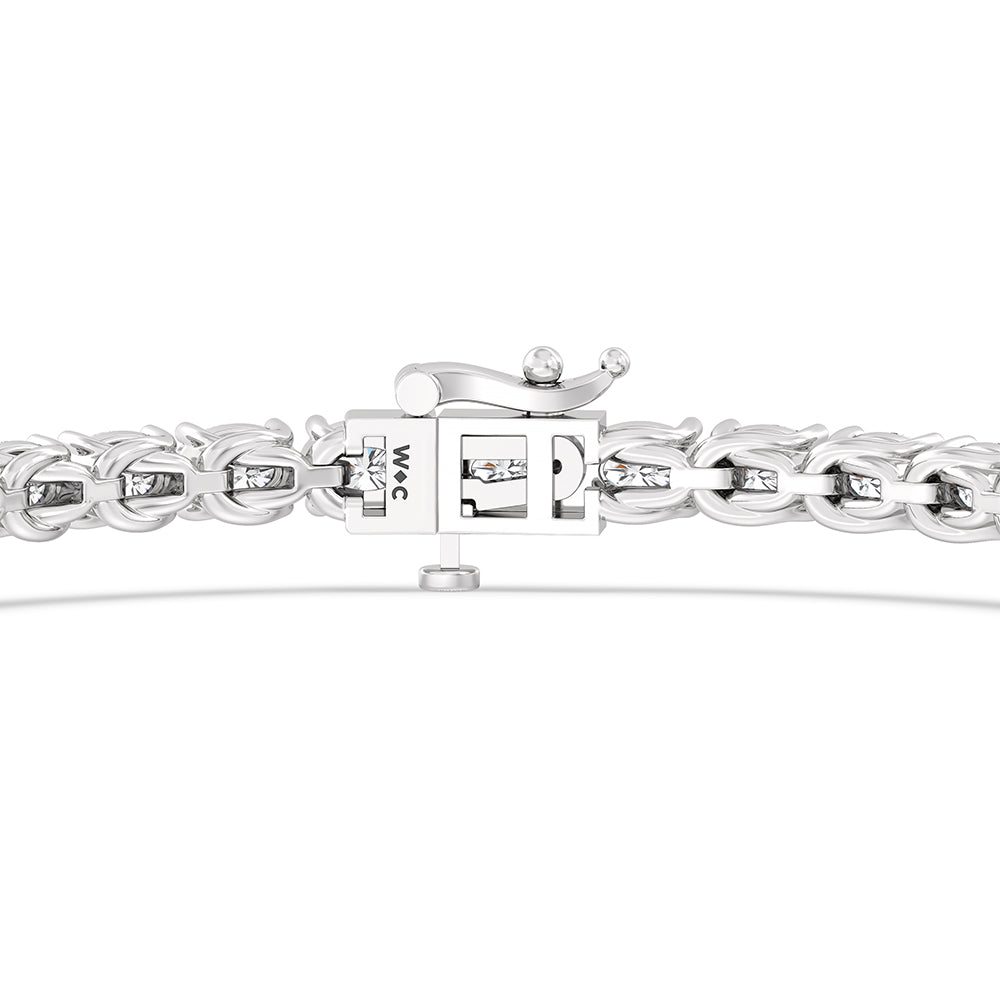 East-West Oval Tennis Bracelet with 7 Cut Diamond in 14KT White Gold view 7
