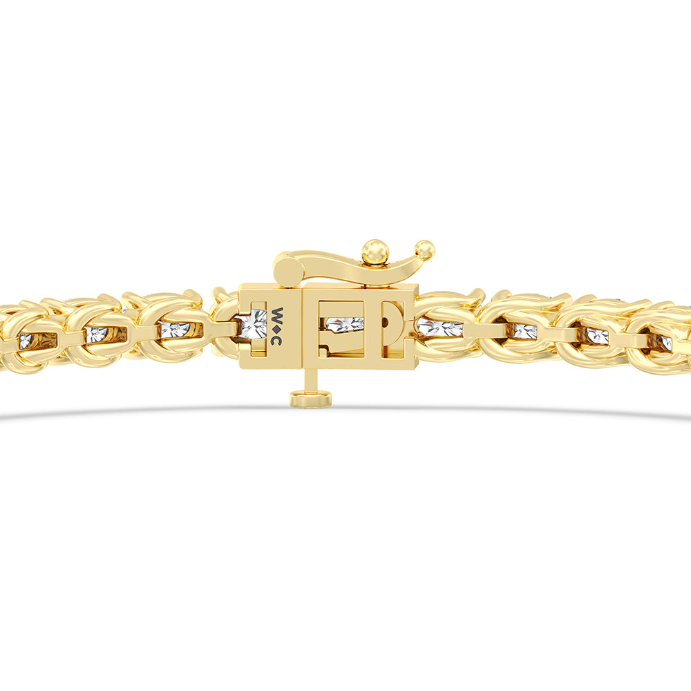 East-West Oval Tennis Bracelet with 7 Cut Diamond in 14KT Yellow Gold view 7
