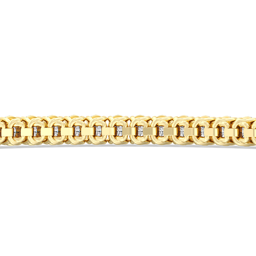 Oval Tennis Bracelet with 3 Cut Diamond in 14KT Yellow Gold view 8
