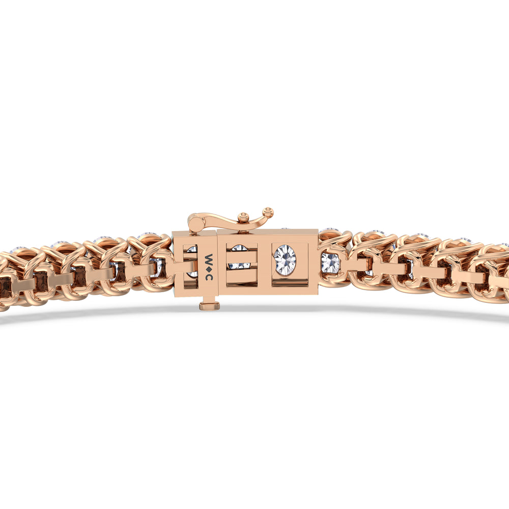 Oval Tennis Bracelet with 4 1/2 Cut Diamond in 14KT Rose Gold view 7
