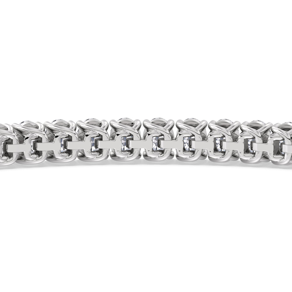 Oval Tennis Bracelet with 4 1/2 Cut Diamond in 14KT White Gold view 8
