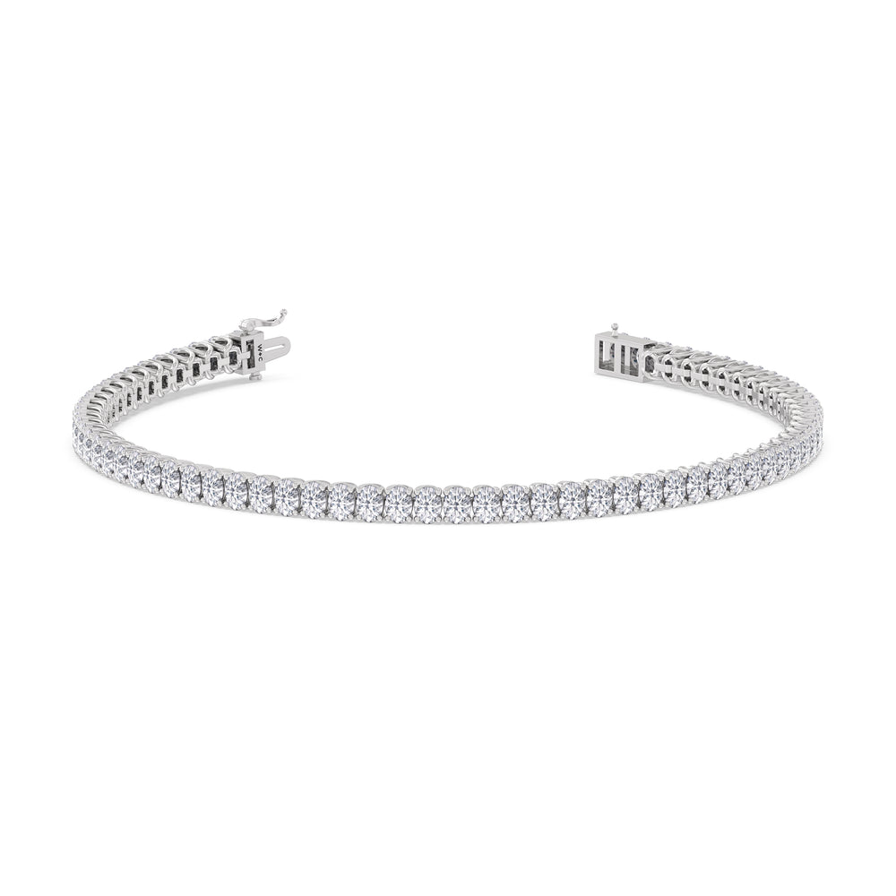 Oval Tennis Bracelet with 4 1/2 Cut Diamond in 14KT White Gold view 2
