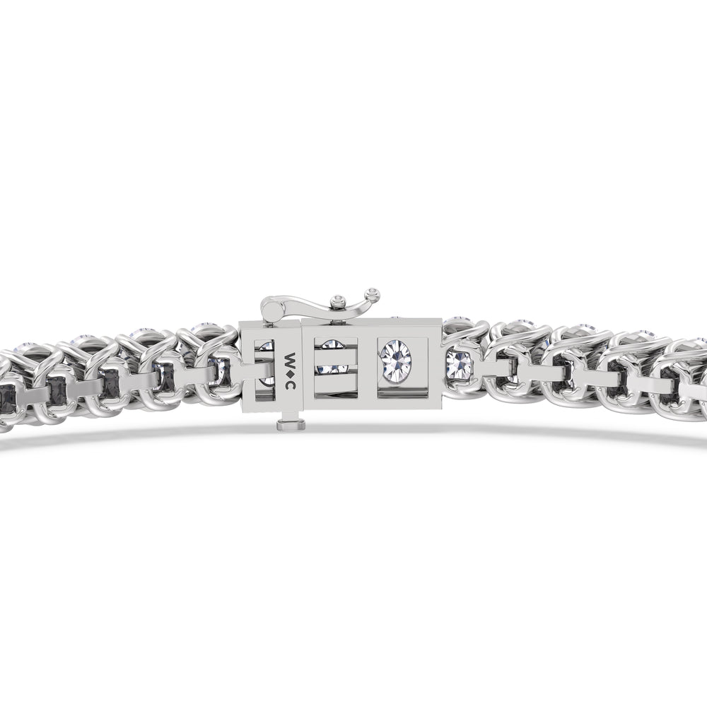 Oval Tennis Bracelet with 4 1/2 Cut Diamond in 14KT White Gold view 7
