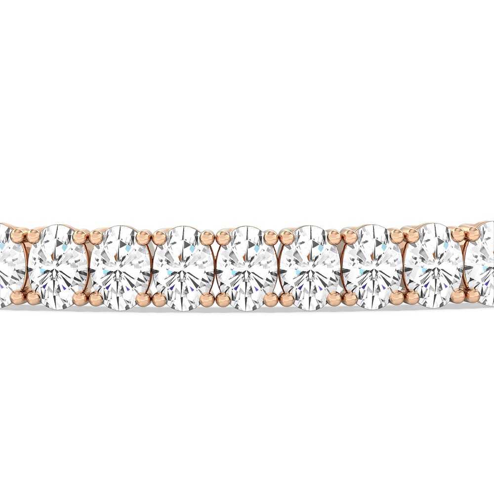 Oval Tennis Bracelet with 7 Cut Diamond in 14KT Rose Gold view 6
