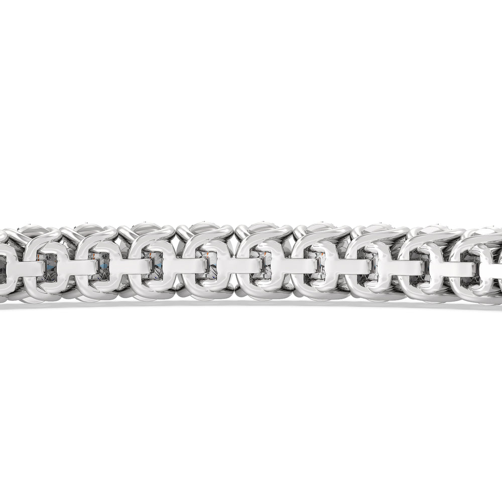 Oval Tennis Bracelet with 7 Cut Diamond in 14KT White Gold view 8
