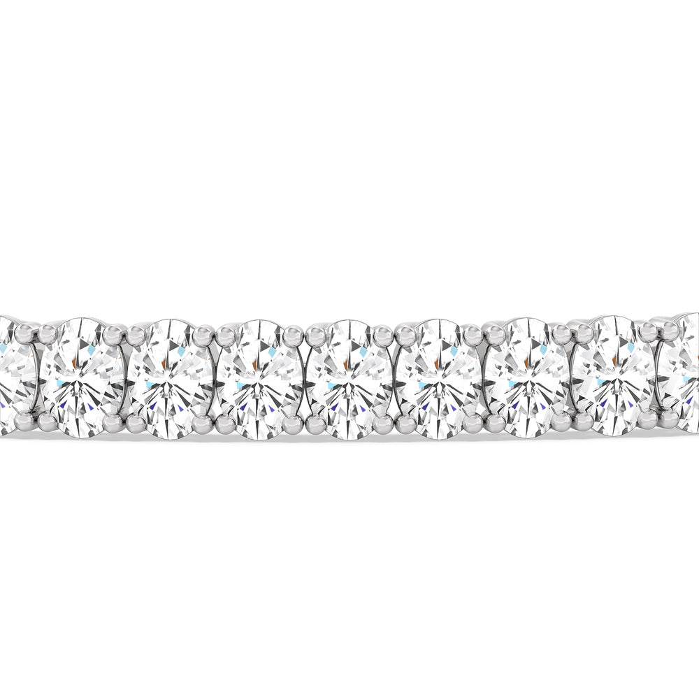 Oval Tennis Bracelet with 7 Cut Diamond in 14KT White Gold view 6
