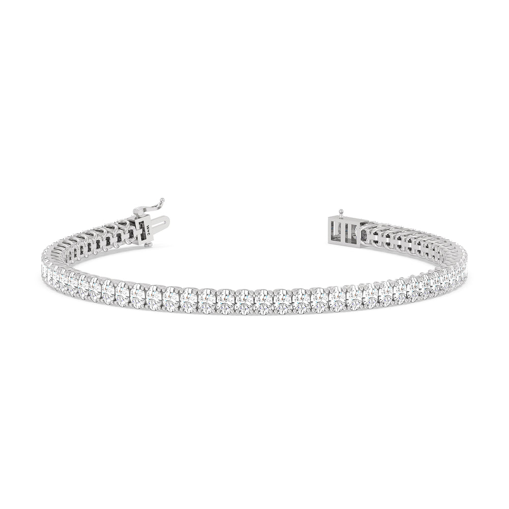 Oval Tennis Bracelet with 7 Cut Diamond in 14KT White Gold view 2
