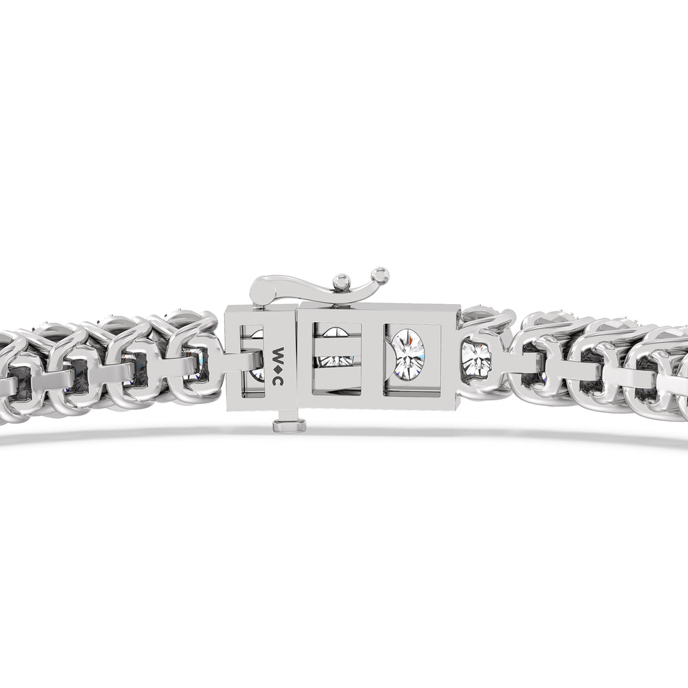 Oval Tennis Bracelet with 7 Cut Diamond in 14KT White Gold view 7
