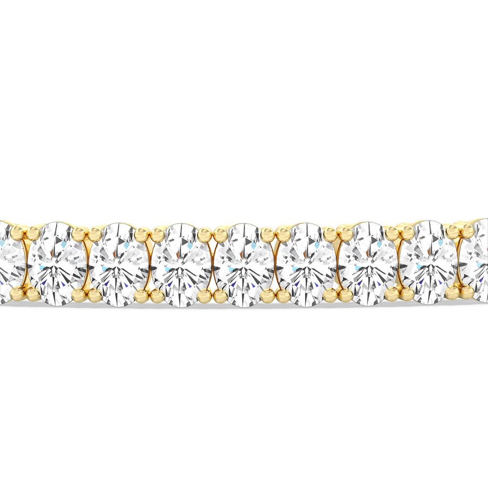 Oval Tennis Bracelet with 7 Cut Diamond in 14KT Yellow Gold view 6
