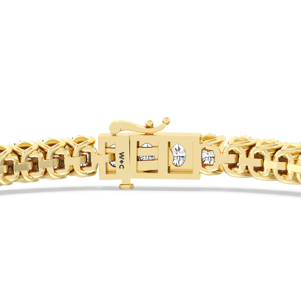 Oval Tennis Bracelet with 7 Cut Diamond in 14KT Yellow Gold view 7

