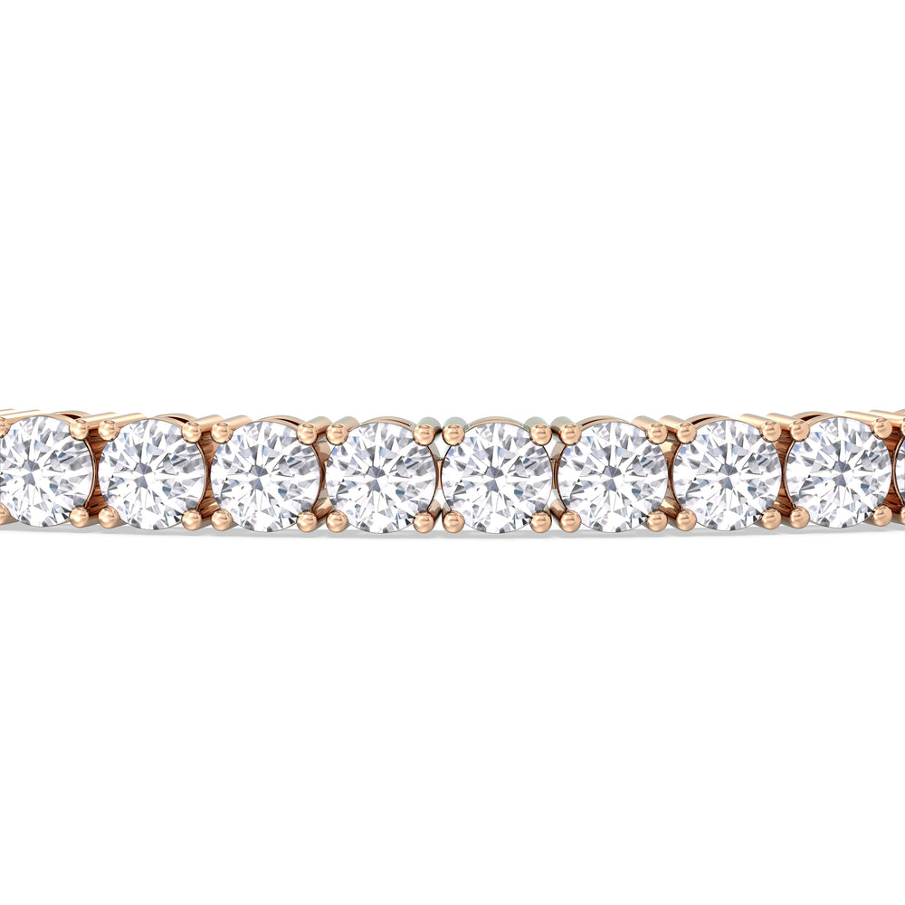 Four Prong Lab Diamond Tennis Bracelet with 7 Cut Diamond in 14KT Rose Gold view 6
