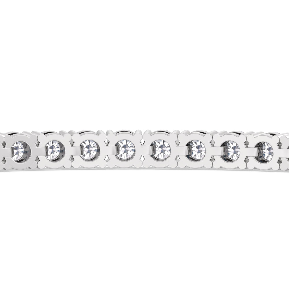 Four Prong Lab Diamond Tennis Bracelet with 7 Cut Diamond in 14KT White Gold view 8
