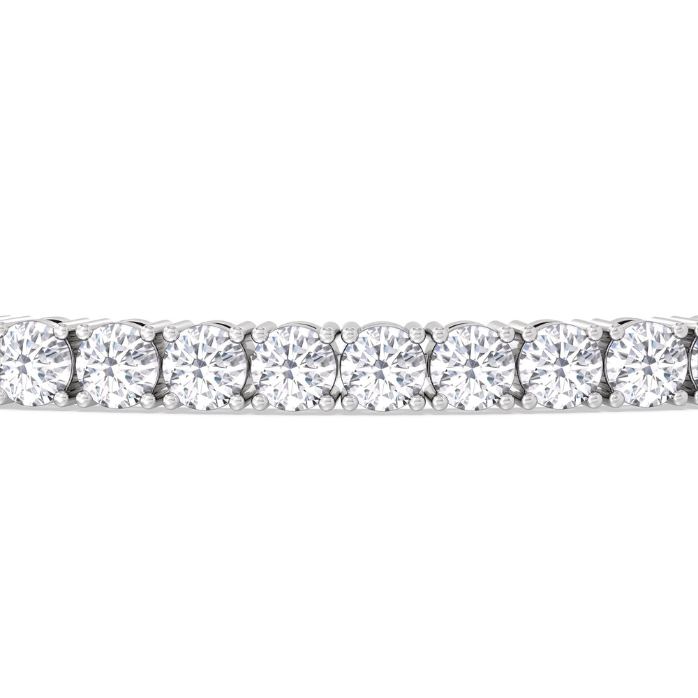 Four Prong Lab Diamond Tennis Bracelet with 7 Cut Diamond in 14KT White Gold view 6
