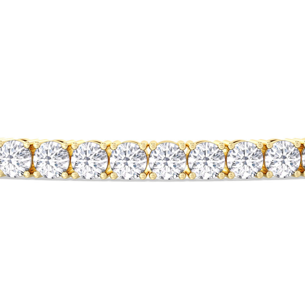 Four Prong Lab Diamond Tennis Bracelet with 7 Cut Diamond in 14KT Yellow Gold view 6
