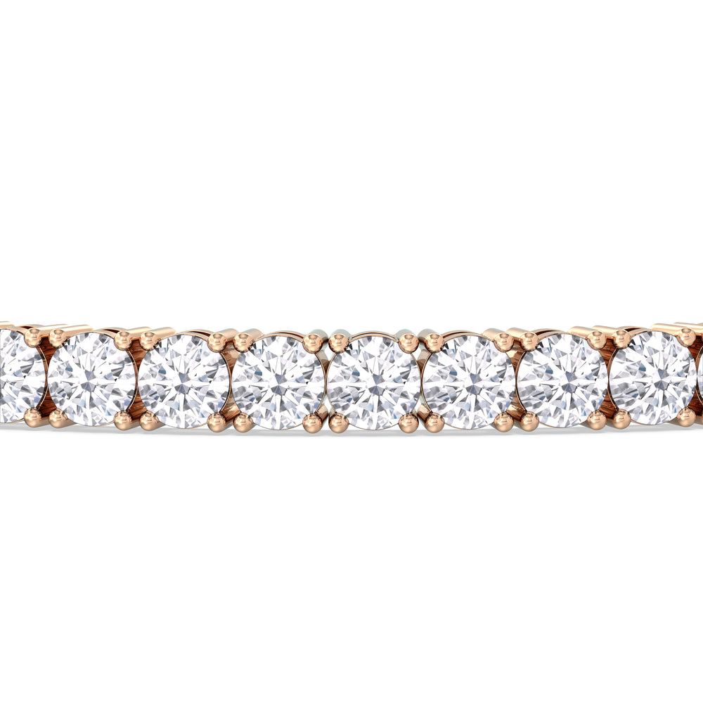 Four Prong Lab Diamond Tennis Bracelet with 10 Cut Diamond in 14KT Rose Gold view 6
