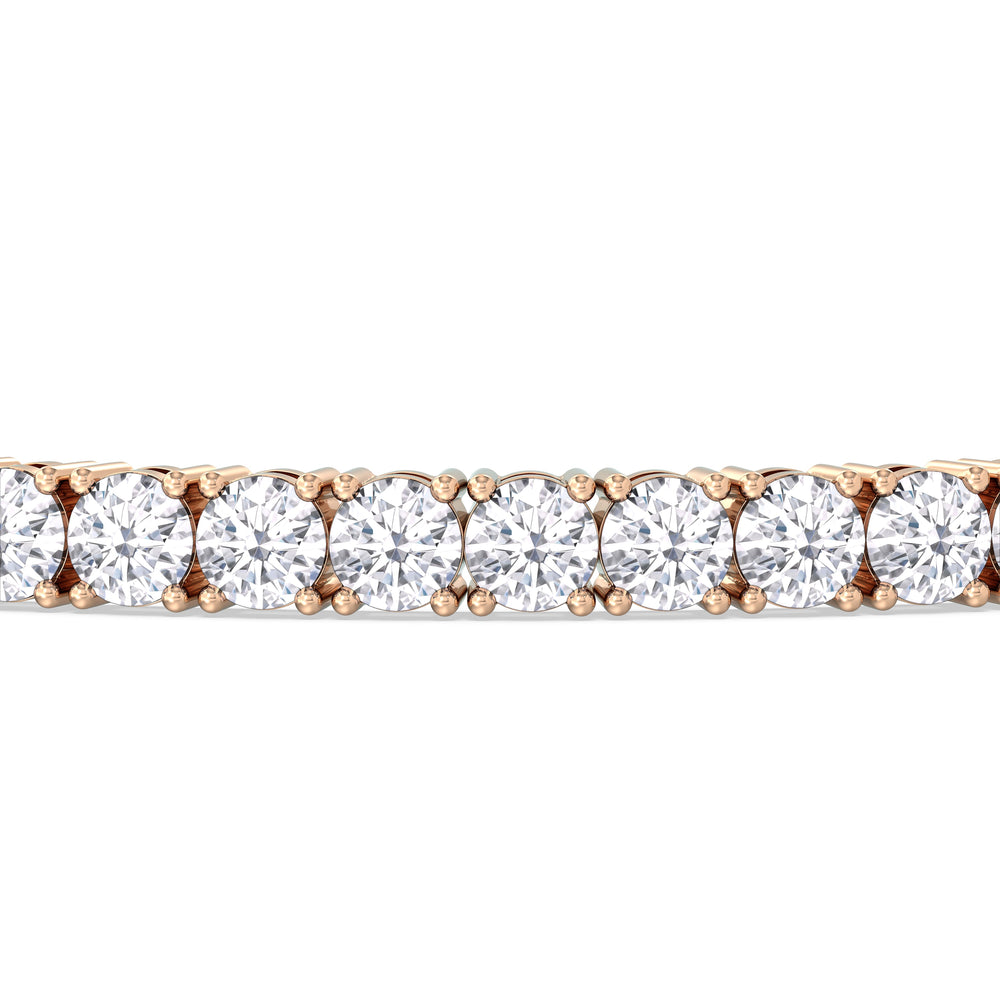 Four Prong Lab Diamond Tennis Bracelet with 10 Cut Diamond in 14KT Rose Gold view 6
