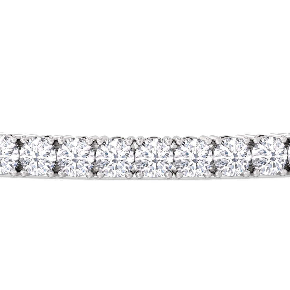 Four Prong Lab Diamond Tennis Bracelet with 10 Cut Diamond in 14KT White Gold view 6
