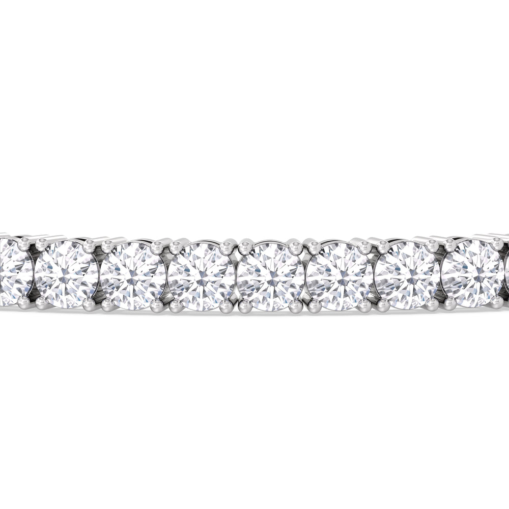 Four Prong Lab Diamond Tennis Bracelet with 10 Cut Diamond in 14KT White Gold view 6
