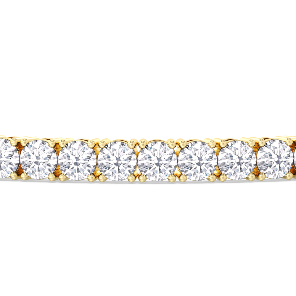 Four Prong Lab Diamond Tennis Bracelet with 10 Cut Diamond in 14KT Yellow Gold view 6
