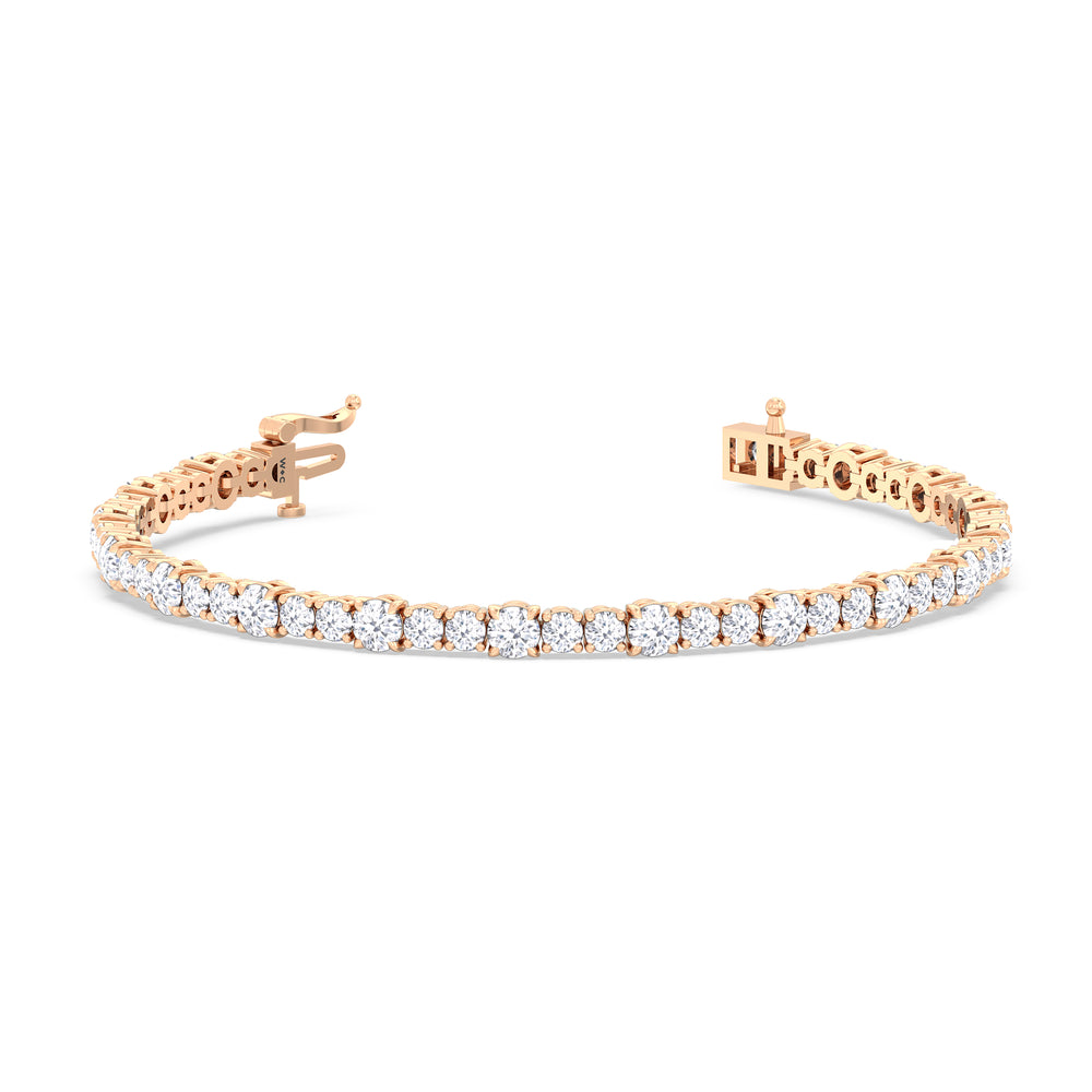 Round Sequenced Tennis Bracelet with 7 Cut Diamond in 14KT Rose Gold view 2
