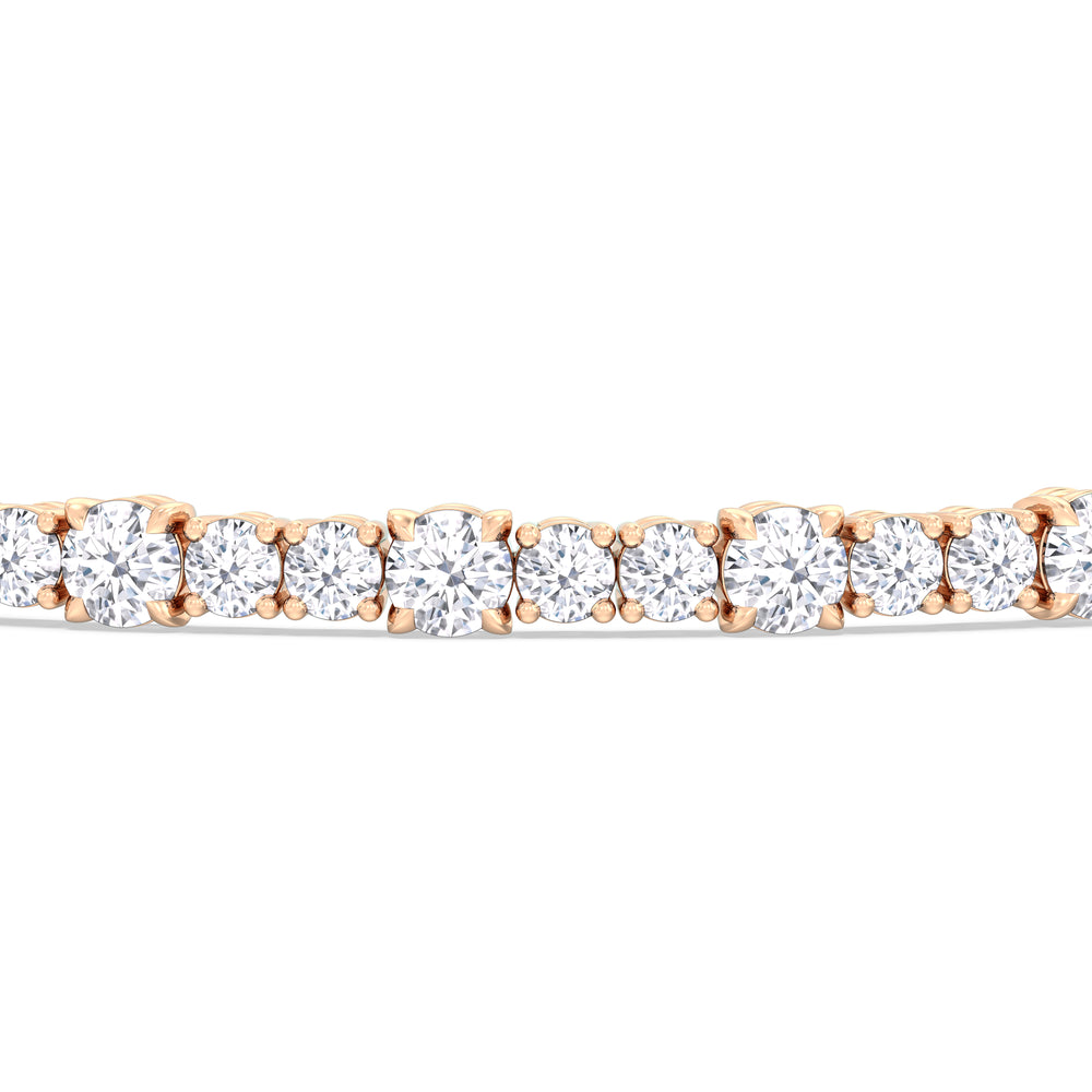 Round Sequenced Tennis Bracelet with 7 Cut Diamond in 14KT Rose Gold view 6
