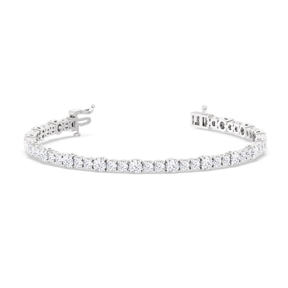 Round Sequenced Tennis Bracelet with 7 Cut Diamond in 14KT White Gold view 2
