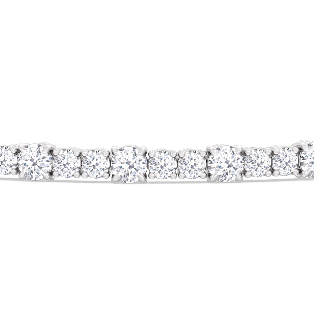 Round Sequenced Tennis Bracelet with 7 Cut Diamond in 14KT White Gold view 6
