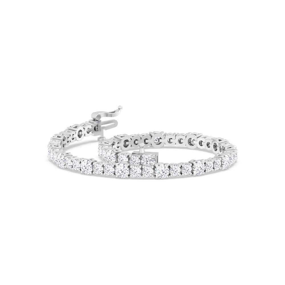 Round Sequenced Tennis Bracelet with 7 Cut Diamond in 14KT White Gold view 5
