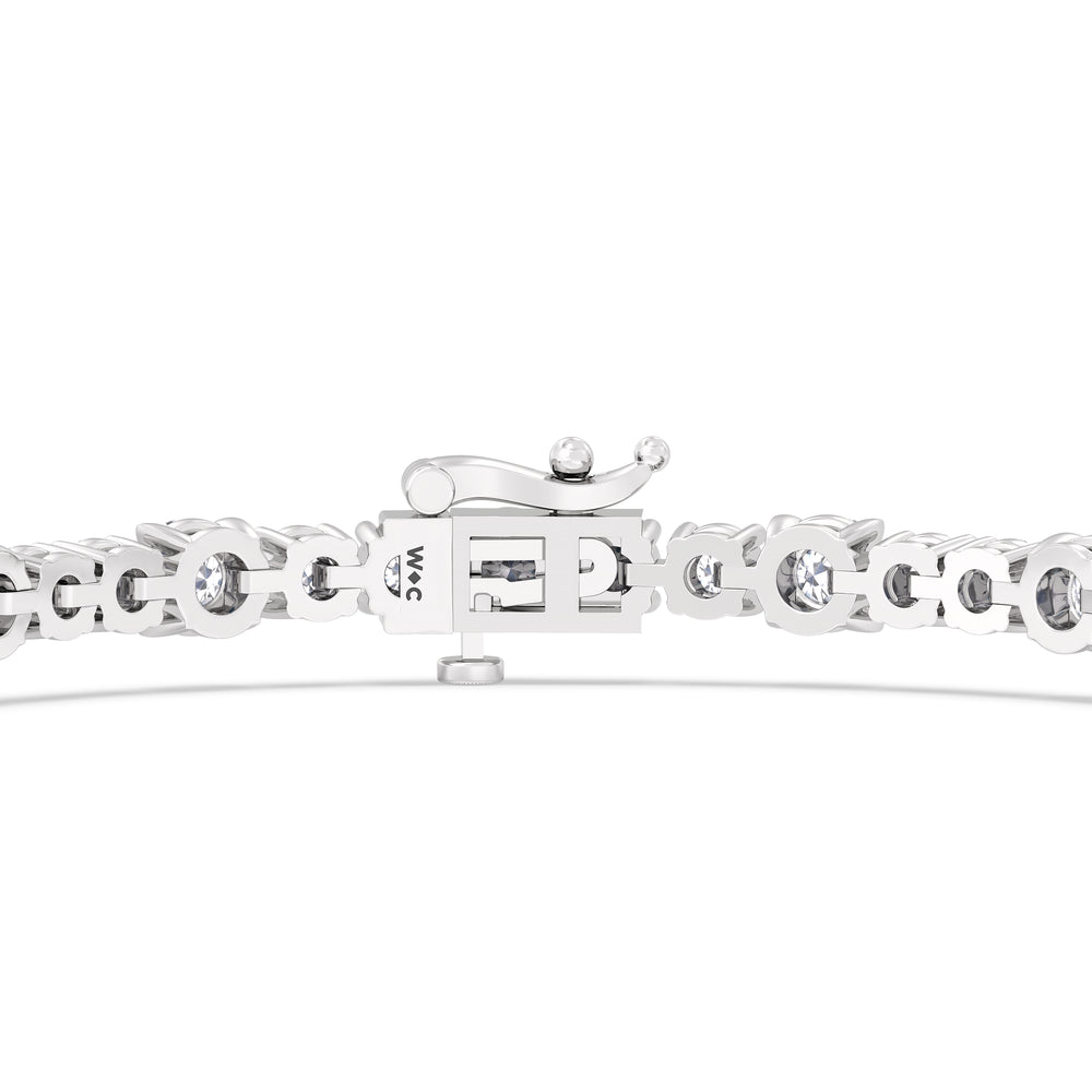 Round Sequenced Tennis Bracelet with 7 Cut Diamond in 14KT White Gold view 7
