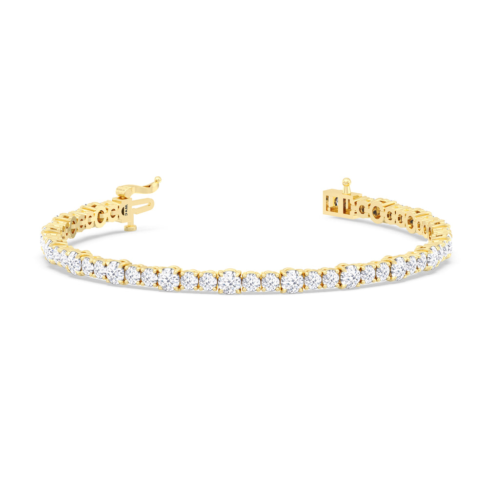 Round Sequenced Tennis Bracelet with 7 Cut Diamond in 14KT Yellow Gold view 2
