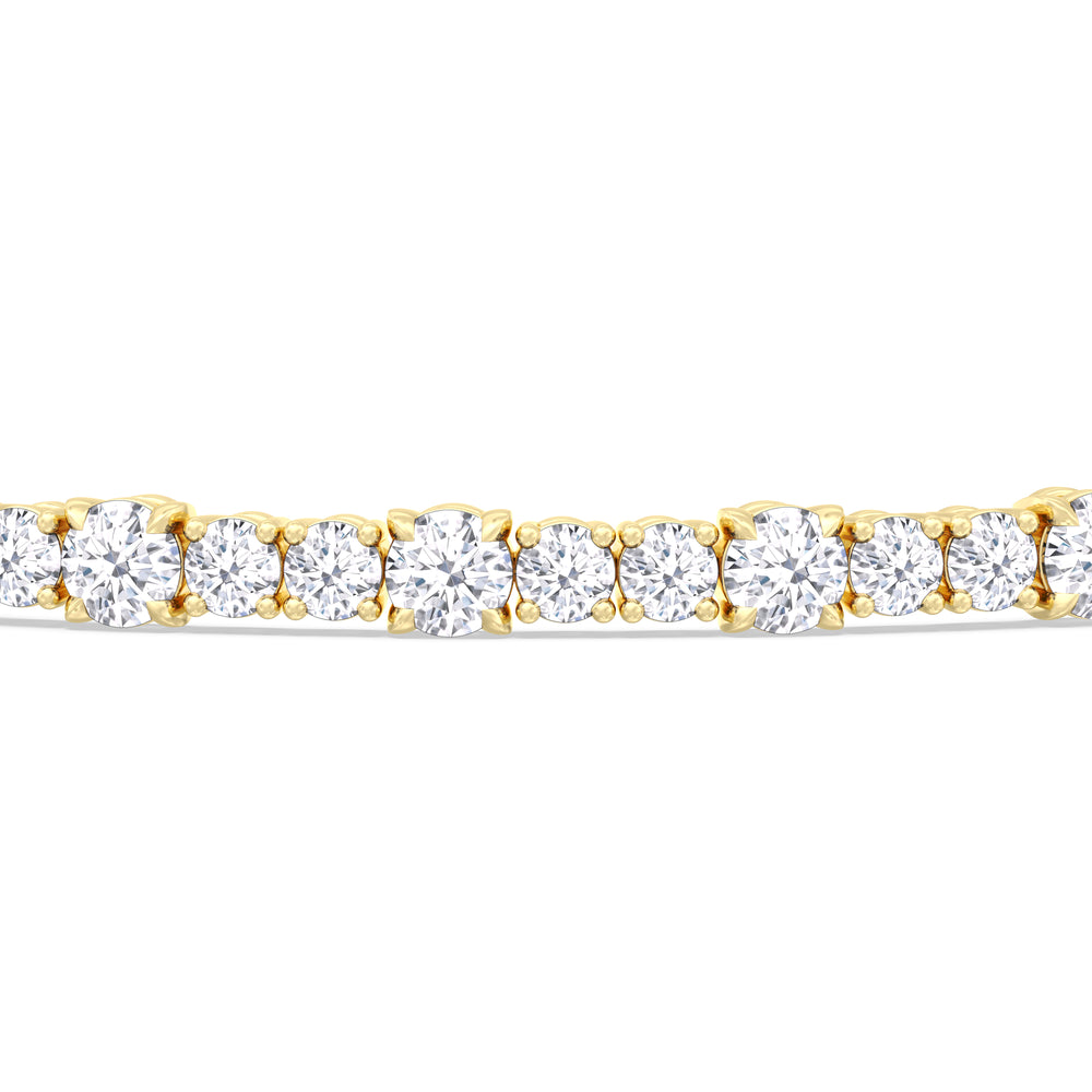 Round Sequenced Tennis Bracelet with 7 Cut Diamond in 14KT Yellow Gold view 6
