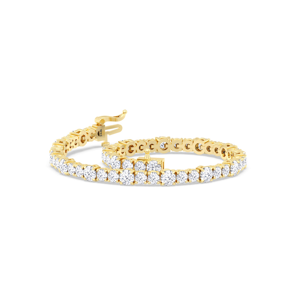 Round Sequenced Tennis Bracelet with 7 Cut Diamond in 14KT Yellow Gold view 5
