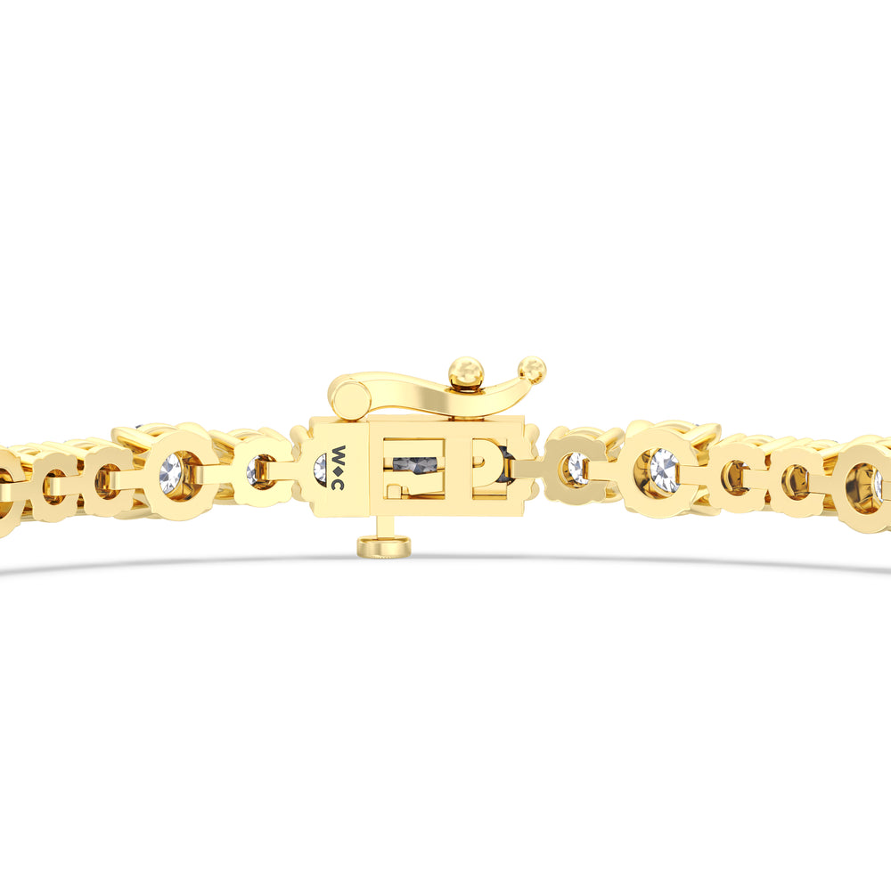 Round Sequenced Tennis Bracelet with 7 Cut Diamond in 14KT Yellow Gold view 7

