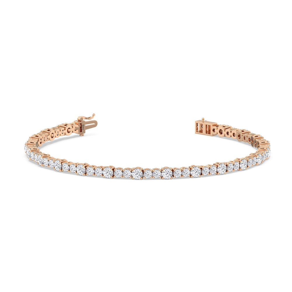 Round Sequenced Tennis Bracelet with 5 Cut Diamond in 14KT Rose Gold view 2
