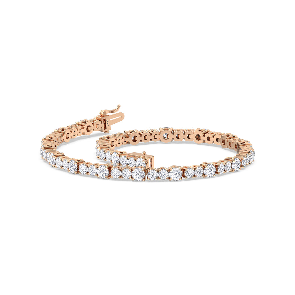 Round Sequenced Tennis Bracelet with 5 Cut Diamond in 14KT Rose Gold view 5
