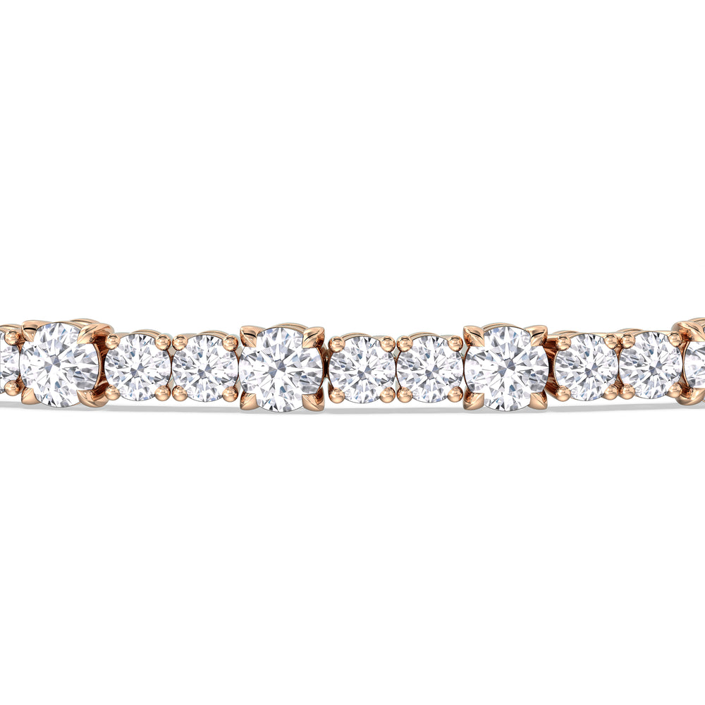 Round Sequenced Tennis Bracelet with 5 Cut Diamond in 14KT Rose Gold view 6
