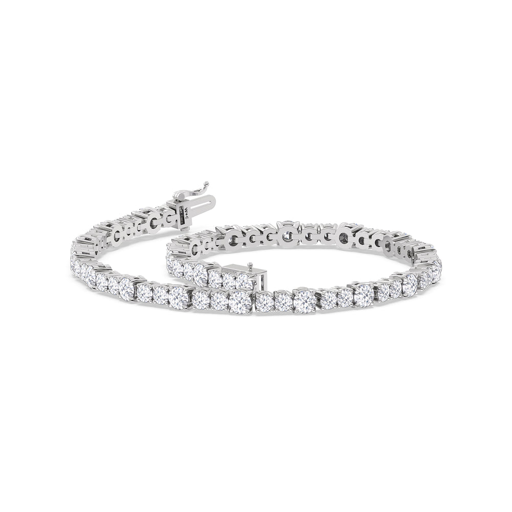 Round Sequenced Tennis Bracelet with 5 Cut Diamond in 14KT White Gold view 5
