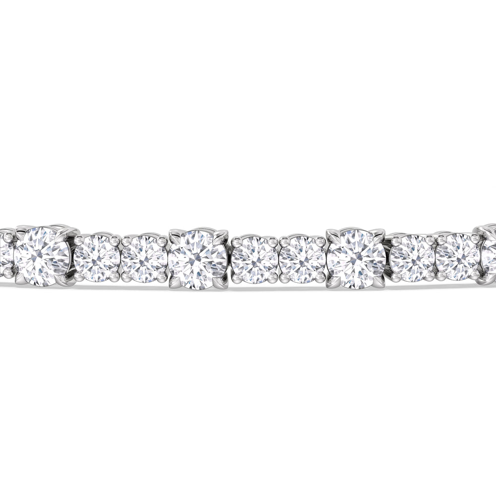 Round Sequenced Tennis Bracelet with 5 Cut Diamond in 14KT White Gold view 6
