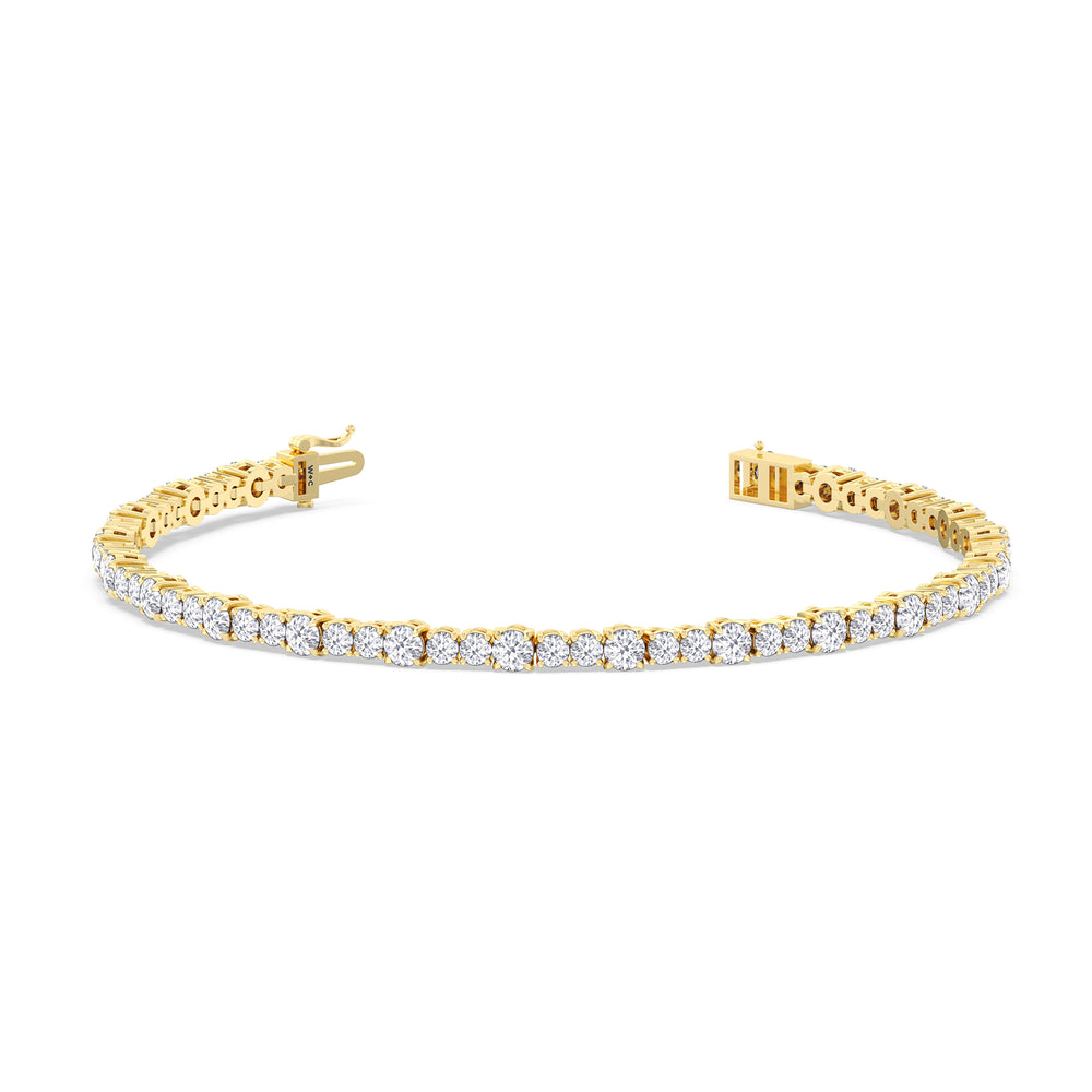 Round Sequenced Tennis Bracelet with 5 Cut Diamond in 14KT Yellow Gold view 2
