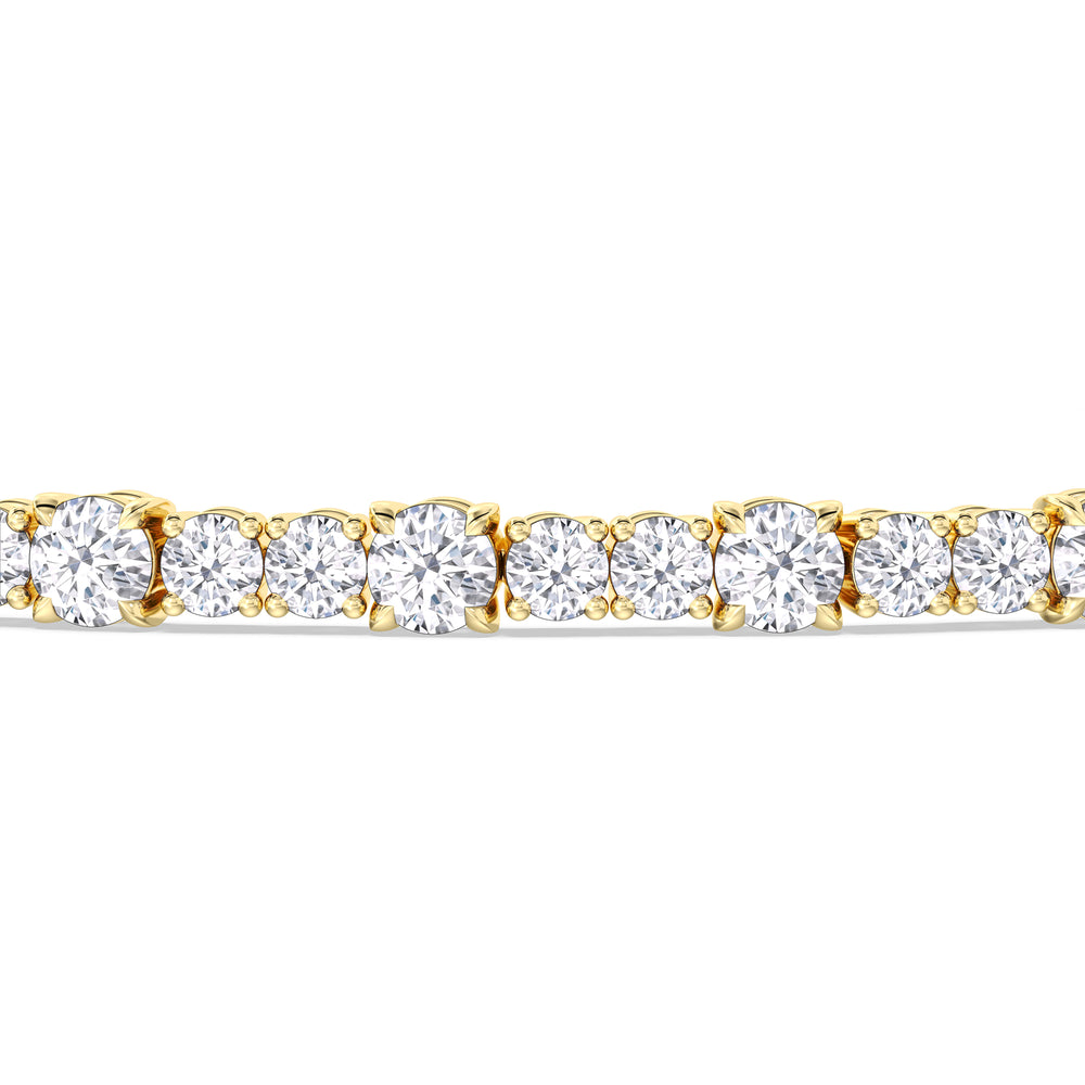 Round Sequenced Tennis Bracelet with 5 Cut Diamond in 14KT Yellow Gold view 6
