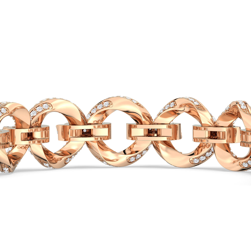 The Bond Bracelet with 7 Cut Diamond in 14KT Rose Gold view 7
