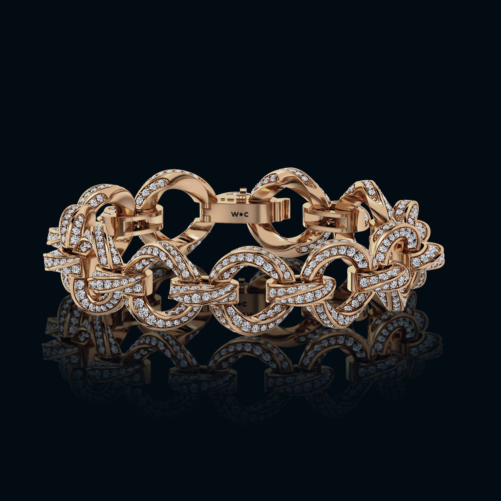 The Bond Bracelet with 7 Cut Diamond in 14KT Rose Gold view 1
